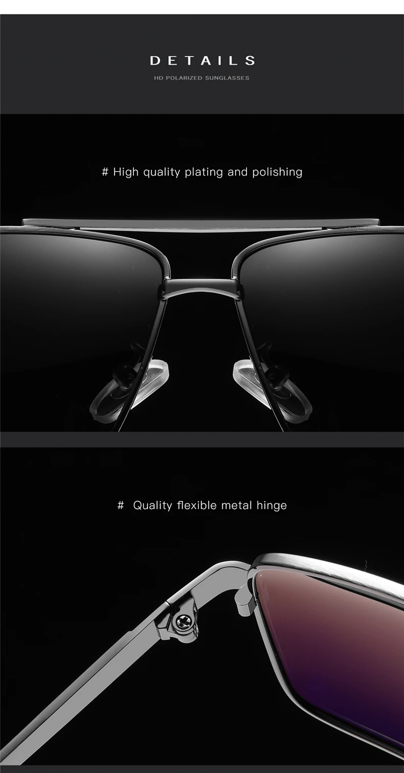 Новый бренд солнцезащитных очков прямоугольник квадратная металлическая рама UV400 Protectioin поляризованных солнцезащитных очков Pilot