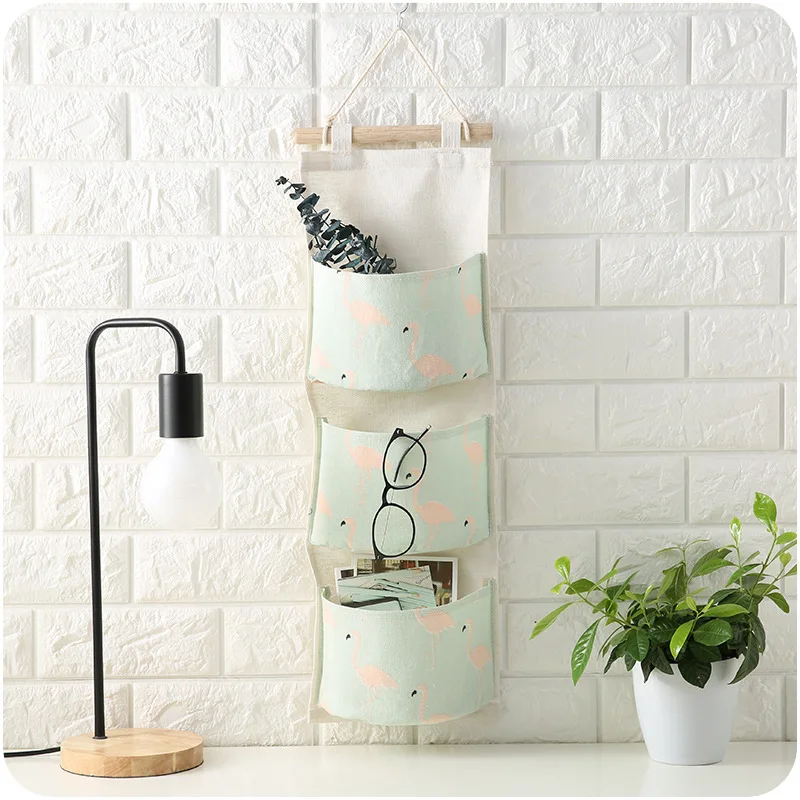 JX-LCLYL Cartoon cotton three layer hanging debris storage hanging pocket storage bag