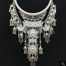 Китайский 100/% ручной работы Мяо серебряные ювелирные изделия ожерелье Павлин ожерелье, Мульти Стиль