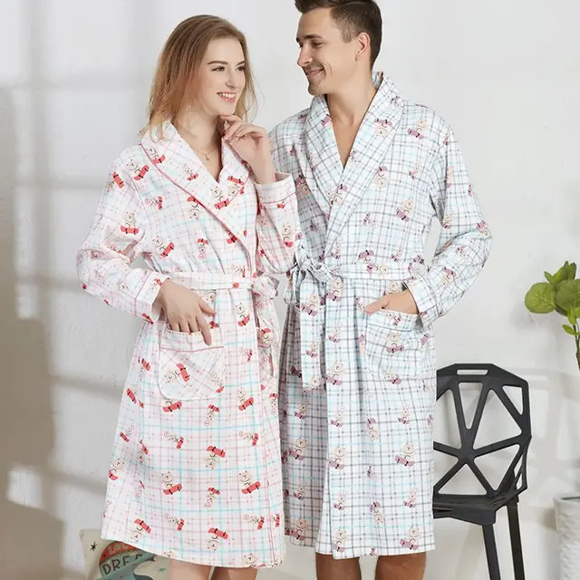 new arrival spring men v neck cotton bathrobe men bathroom spa robe plus size bathrobes