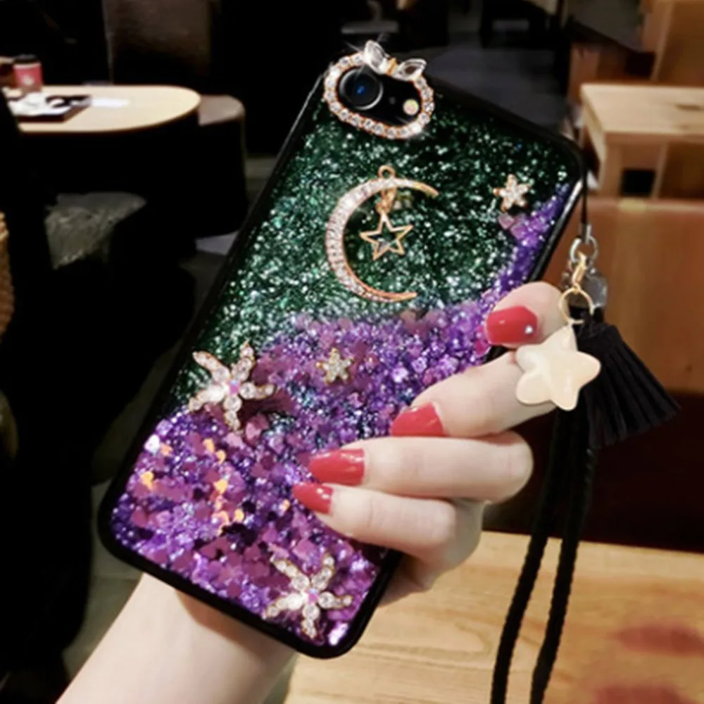 

Case for iPhone 6 6s plus Case Silicone Bling Glitter Crystal Sequins Soft Fundas Cover for iPhone 7 8 Plus X