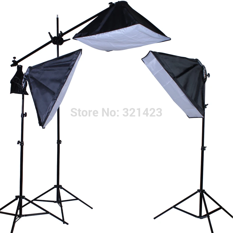 Набор софтбоксов для фотостудии 50*70 см E27 4-Lamp-Holder светильник ing Soft Box 3 шт. 2 м светильник-подставка 45 Вт 5500 к лампы 12 шт