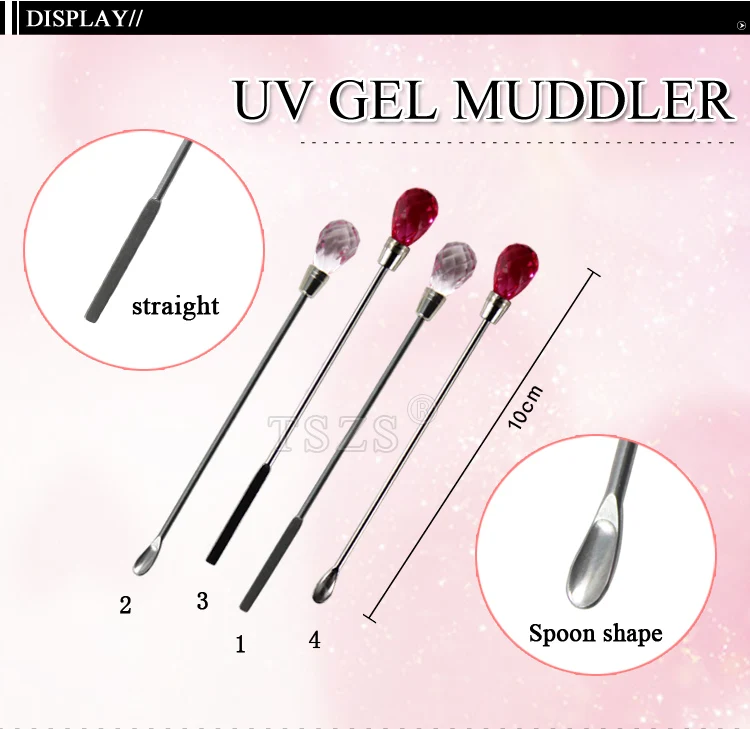

1pcs/lot Nail Art Stirring Rod Stainless Steel Nail Spatula Picker Powder UV Gel Mix Stick Spoon Manicure Accessory
