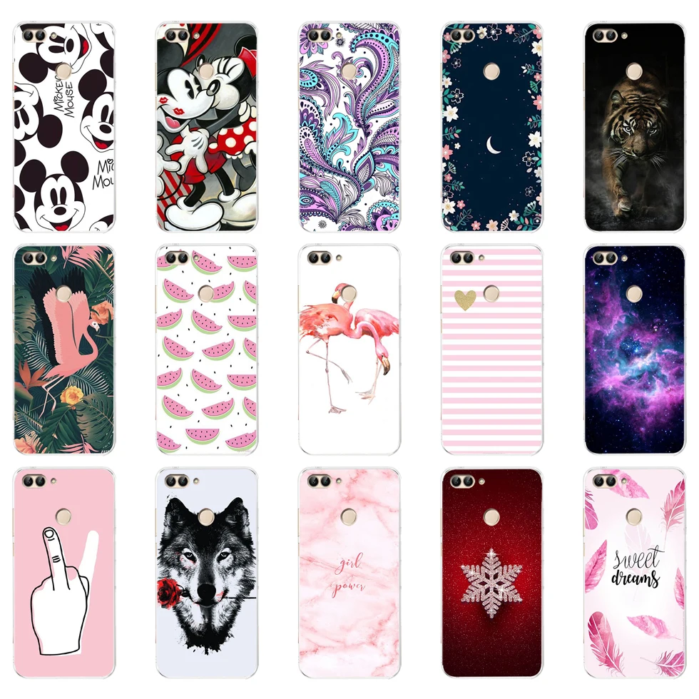 

D Huawei P Smart Case TPU Soft Silicone Transparent Back Cover Phone Case Huawei P Smart Cover FIG-LX1 Enjoy 7S Case