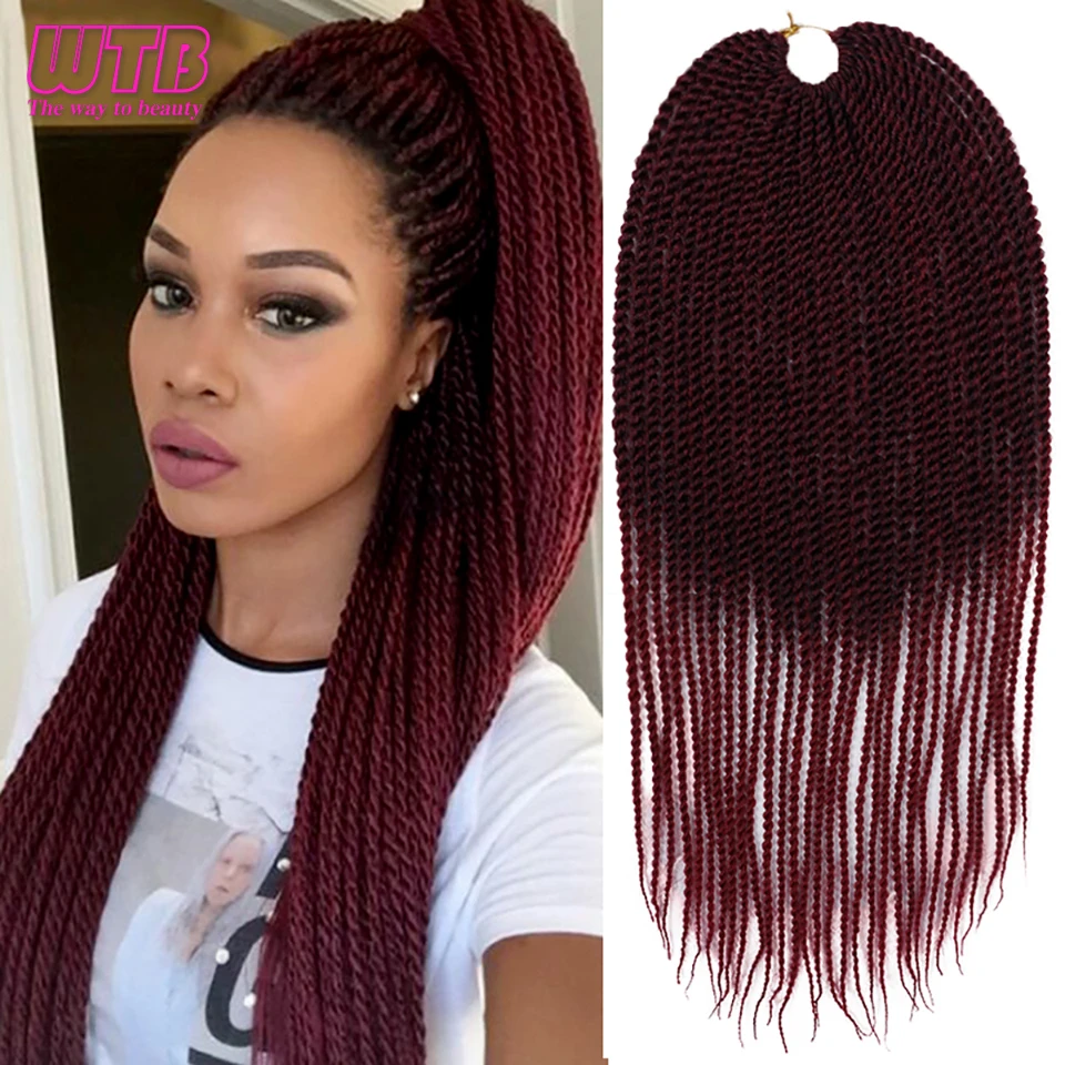 Wtb 30 Strands Pack Senegalese Twist Crochet Braids Black Purple