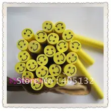 B-02 100 шт 5 мм желтый в форме лица с улыбкой глиняный тростник необычный дизайн ногтей Полимерная глина трость