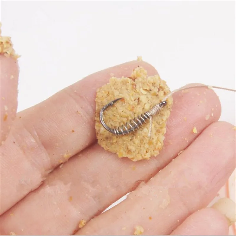 10pcs/lot High Carbon Steel Spring Hook Barbed Swivel Carp Jig Fly Fishing Hooks With Hole For Fishing Tackle Accessories Jig