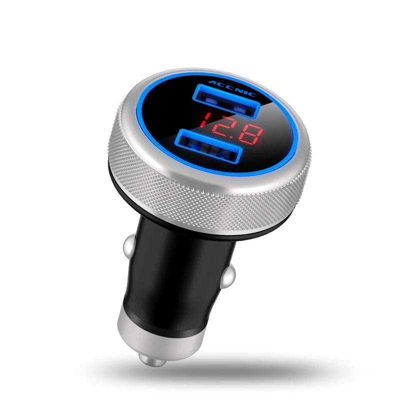 Bluetooth fm-передатчик Автомобильный MP3-плеер монитор напряжения громкой связи быстрое автомобильное зарядное устройство адаптер двойной USB порт - Название цвета: Silver