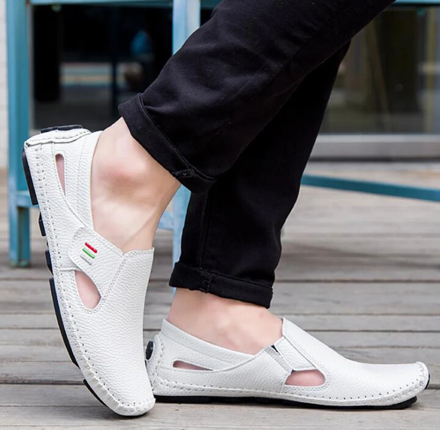 branco Verão Em Peas Sapatos Sapatas Grande Tamanho amp; Novo azul Respirável Deslizamento Explosão Calçados Hook Loop Modelos Preguiçosas Homens Preto Dos Casuais 0rw0q1n