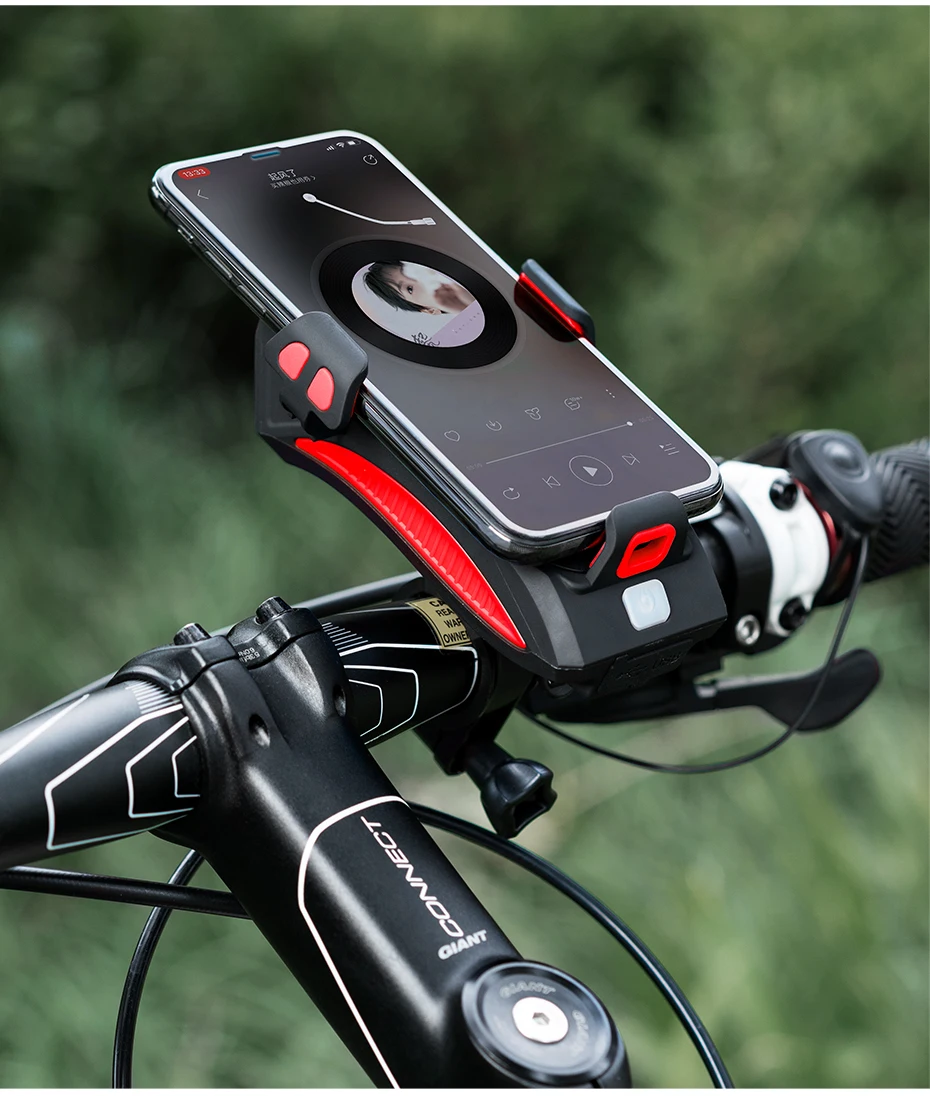 Discount CoolChange Bike Light Cycling Alarm Bell Smart phone Mount Stand Bicycle Lamp Stand 2000/4000mAh Power Bank Bicycle Front Light 24