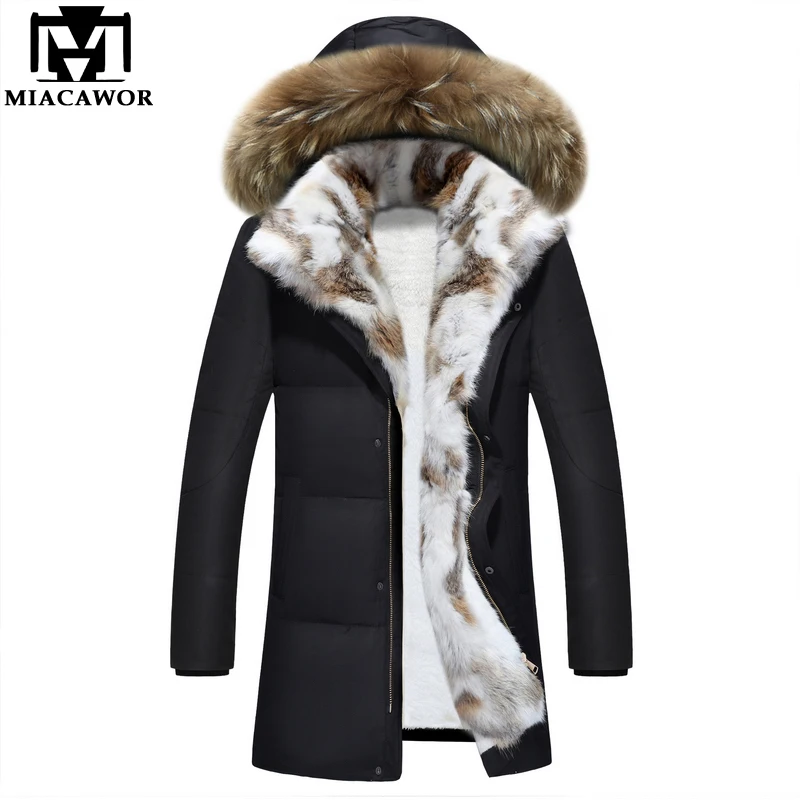 MIACAWOR, высокое качество, до-30 градусов, теплая зимняя куртка, пуховик, Мужское пальто, толстая зимняя парка с капюшоном, ветрозащитная верхняя одежда J505