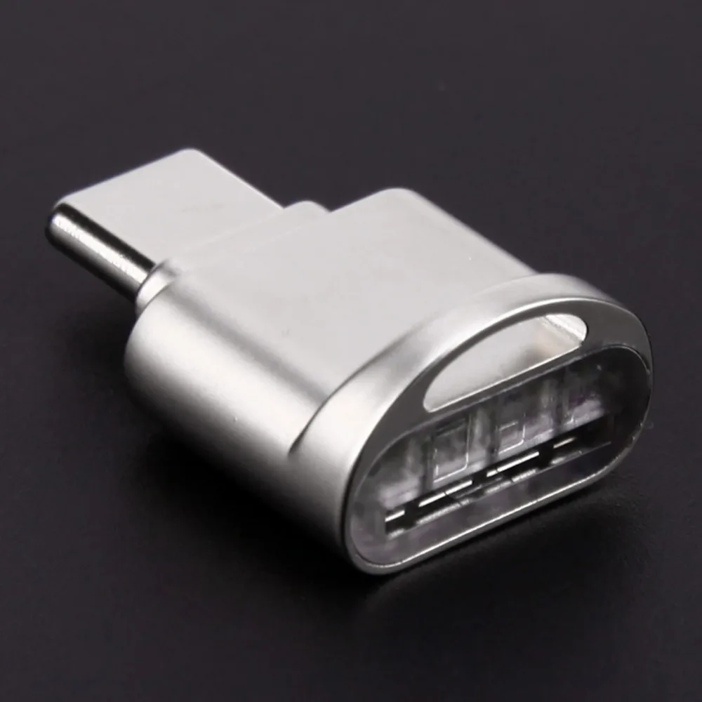 NEW Mini Metal Type-C Card Reader for Mobile Phone Portable Key Ring USB 3.1 Type C Micro SD TF Memory OTG Cardreader