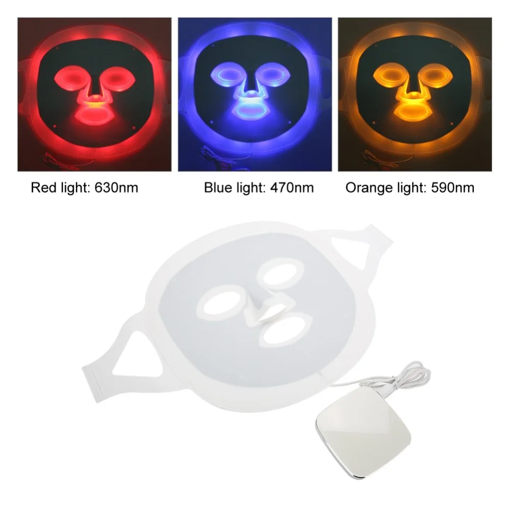 

3Color LED Light Photon Face Mask Skin Rejuvenation Wrinkle Acne Removal Skin Beauty Device LED Face Blackhead Mask Pore Cleaner