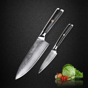 SUNNECKO 2pcs Chef Paring Kitchen Knives Set 73 Layers Japanese VG10 Core Damascus Steel Razor Sharp Blade G10 Handle Knife Sets SUNNECKO 2pcs Chef Paring Kitchen Knives Set 73 Layers Japanese VG10 Core Damascus Steel Razor Sharp Blade G10 Handle Knife Sets