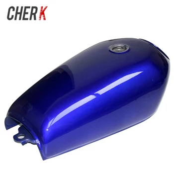 

Cherk 9L Blue Gal Cafe Racer Gas Capacity Tank Universal Fuel Tank with Thick Iron Cap Switch For Honda CG125 CG125S CG250