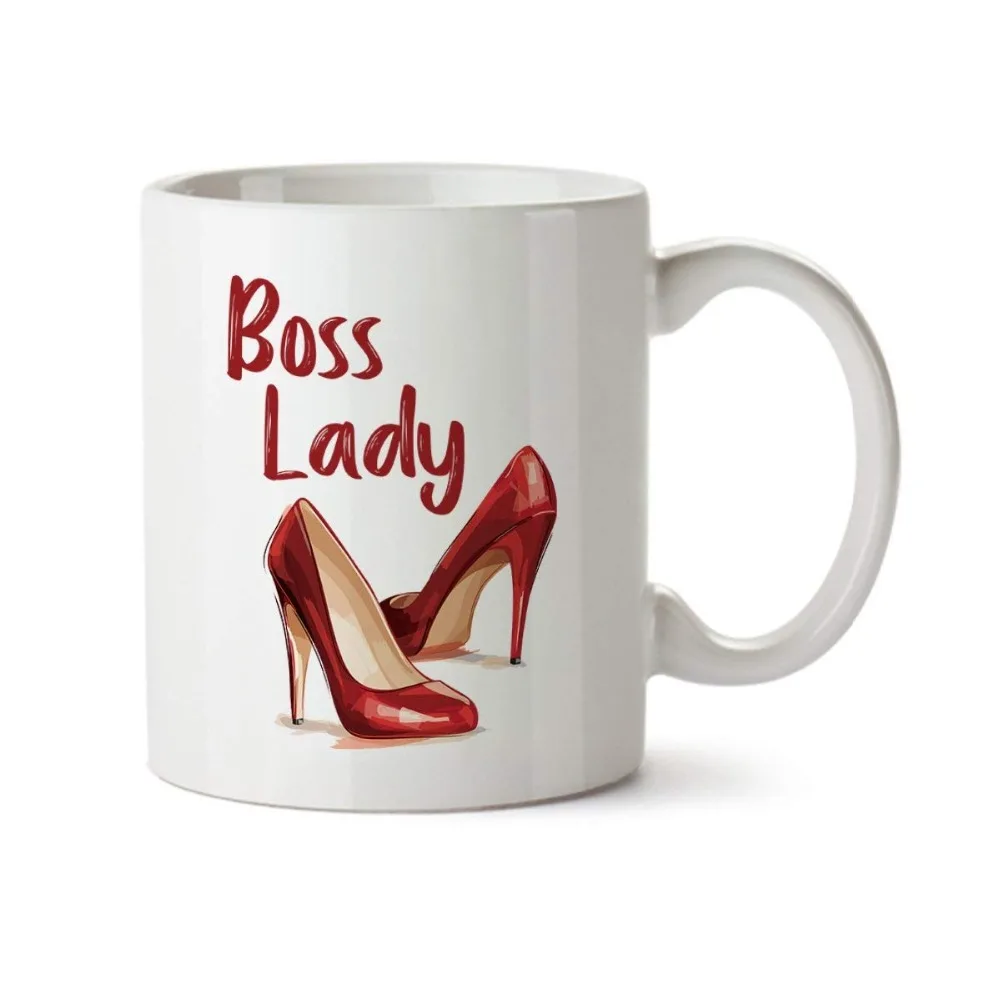 Boss Lady/забавные кофейные кружки на высоком каблуке красного цвета 11 унций