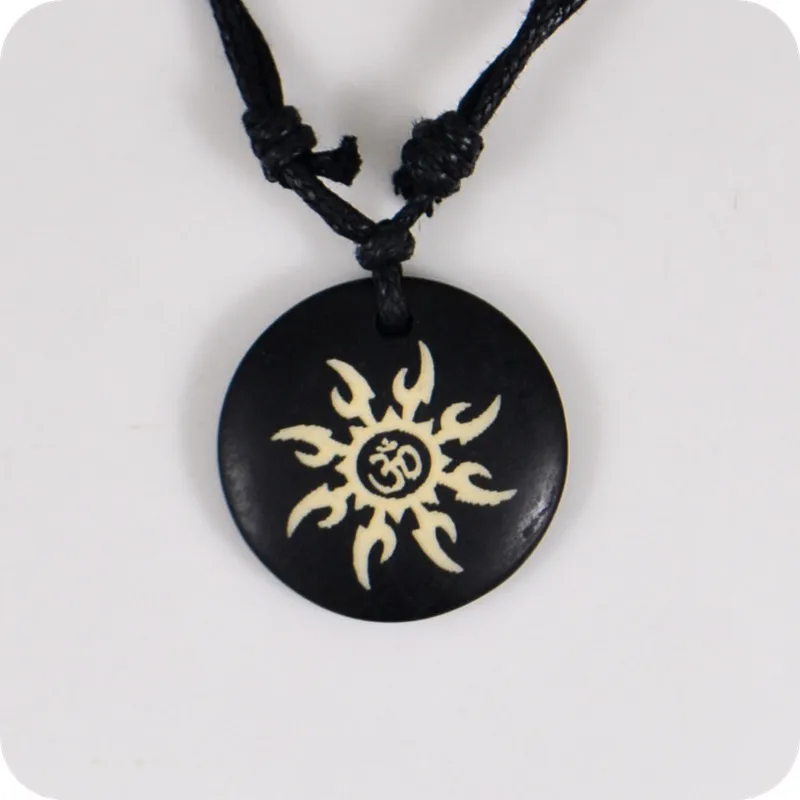 Flame AUM OM Ohm индуизм йога Индия яка кость амулет подвеска счастливый подарок