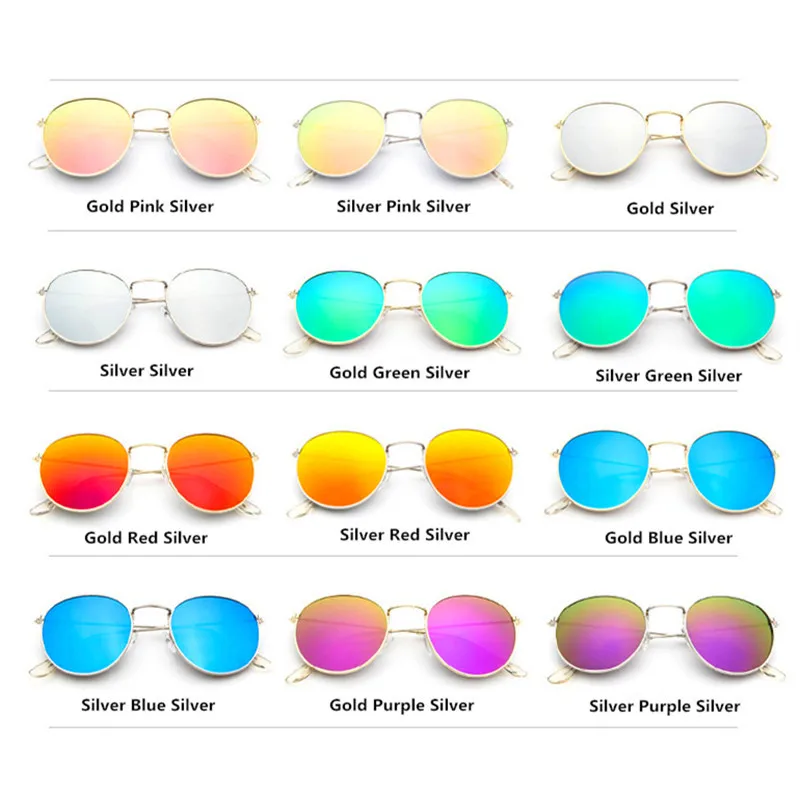 2019 Classic Round Sunglasses Women Retro Gold Silver Black Metal Frame Unisex Eyewear Male Sun Glasses for Men Oculos Gafas