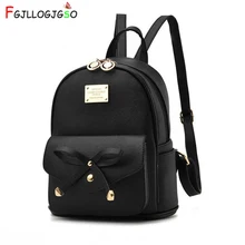 FGJLLOGJGSO Fashion Women Bag School Lady Backpack PU Leather small Student Shoulder Casual Female Backpacks Softback Bags Sac