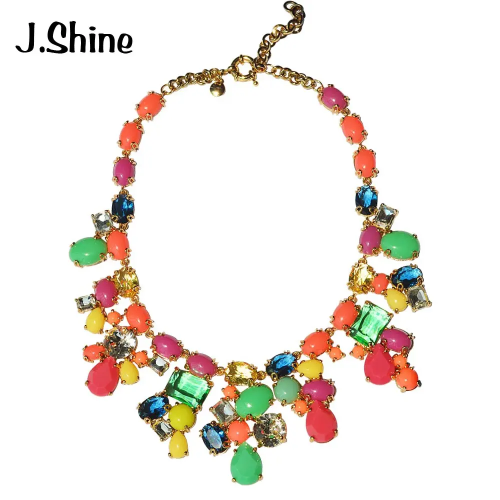 

JShine Limited Quantity Dazzling Candy Gold Color Maxi Necklace Women Big Brand Statement Necklace Collares Bijoux Femme