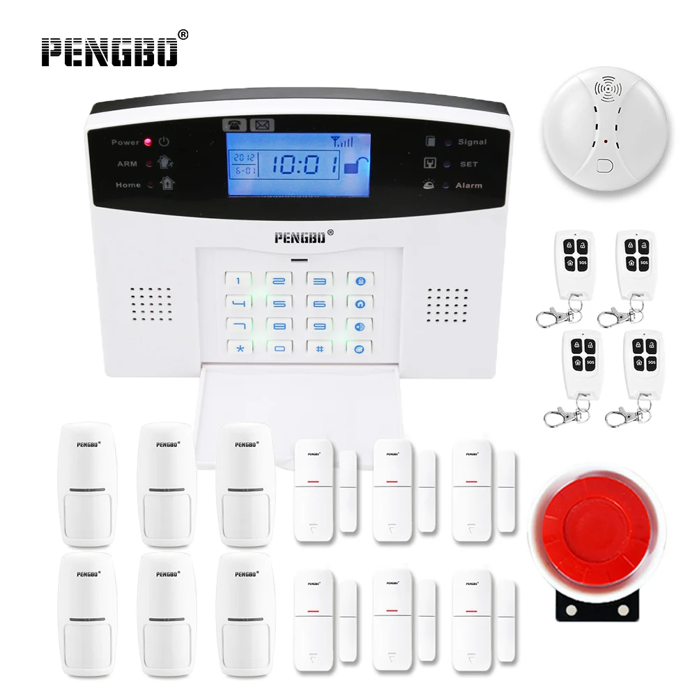 

PENGBO GSM Alarm System DIY Kit APP Control With Auto Dial Motion Detector Sensor Burglar Alarm System