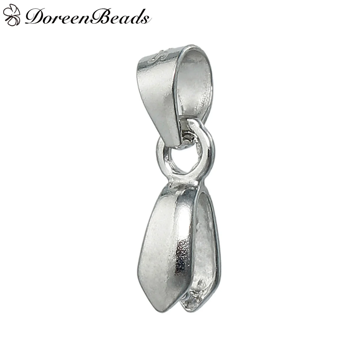 Sterling Silver Pendant Pinch Bails Clasps Silver 11mm( 3/8") x 4mm( 1/