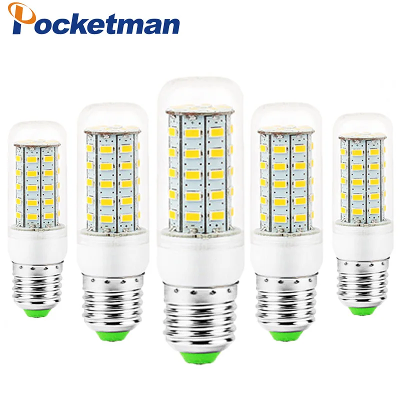

E14 LED Lamp E27 LED Bulb SMD5730 220V Corn Bulb 24 36 48 56 69LEDs Chandelier Candle LED Light For Home Decoration