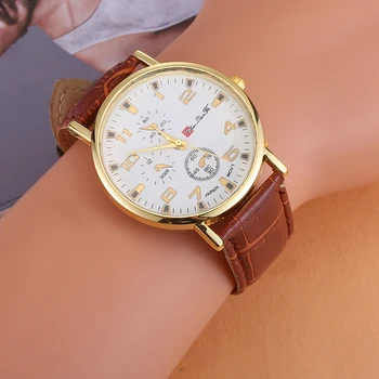 

The new quartz watch fashion men's and women's leather strap clockwise digital watch display table button leisure class