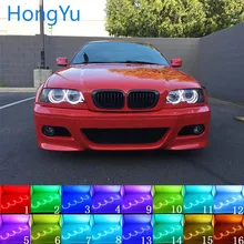 Headlight Multi-color RGB LED Angel Eyes Halo Ring Eye DRL RF Remote Control for BMW E46 with PROJECTOR 1998- 2005 Accessories