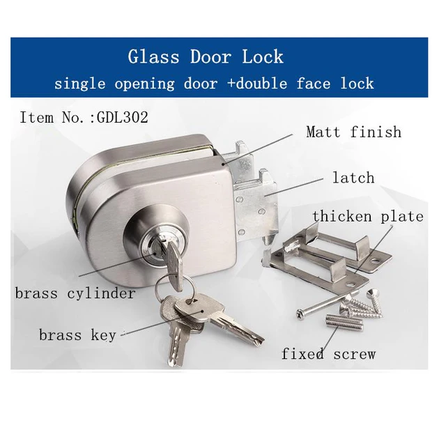 10 12mm Thickness Glass Door Lock Suit For Single Opening 10 12mm Thickness Glass Door Lock Suit For Single Opening Double Face