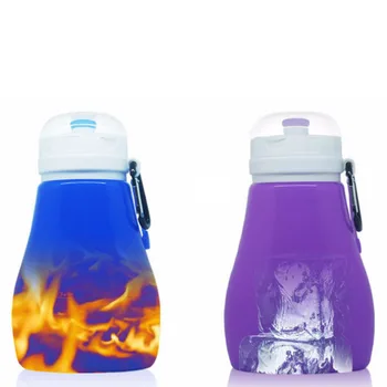 

400ml Folding Water Bottle Organic Silicone Portable Leakage Antifreeze Outdoor Travel Sports Large Capacity Kettle Home Gift