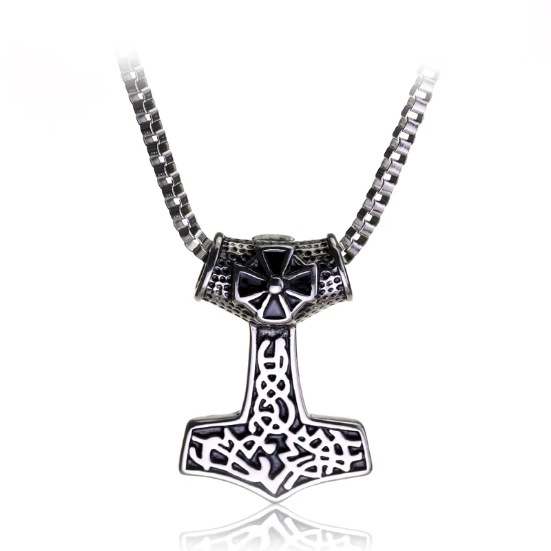 Hot Retro Antique Viking Thor's Hammer Mjolnir Cross Men's Pendant