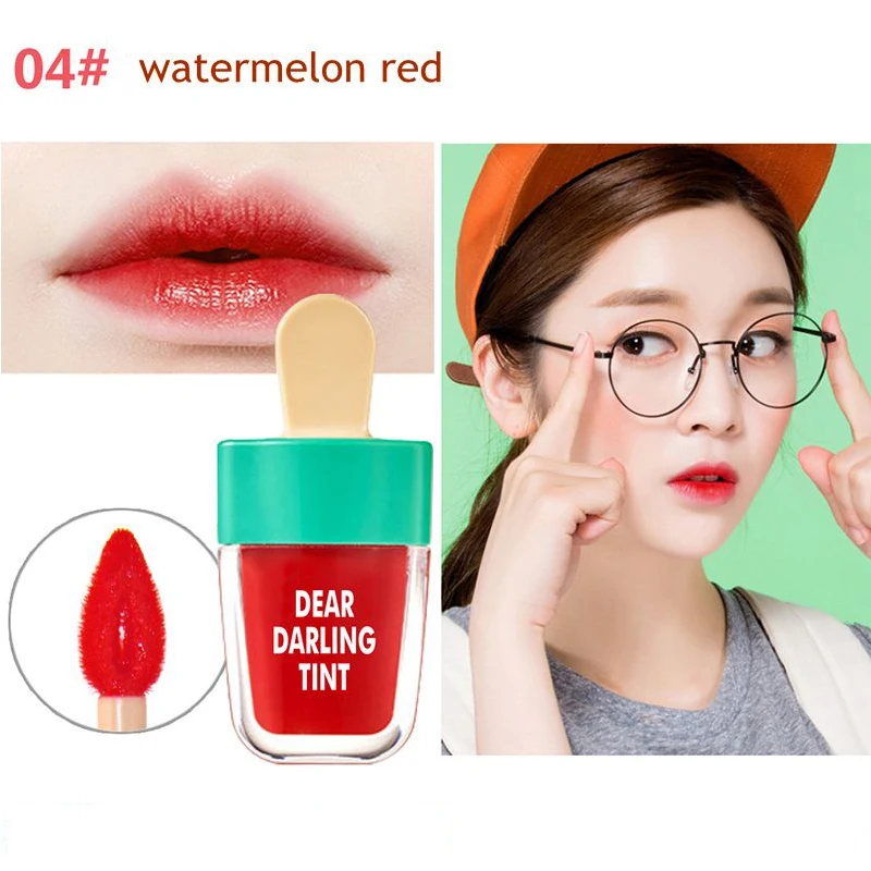 NOVO милый тинт для губ, макияж, корейский стиль, красная жидкая матовая губная помада, mate, долговременный увлажнитель, мороженое, блеск для губ, набор косметики - Цвет: 04
