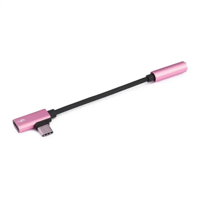 Pink Прямоугольный USB 3,1 type C до 3,5 мм разъем аудио зарядный кабель для Xiaomi 6 для huawei Mate10 P20 - Цвет: Pink