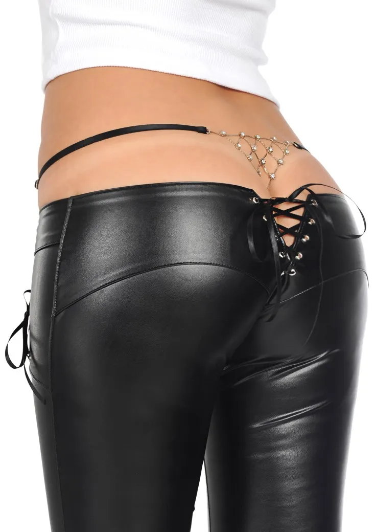 US $33.76 20% OFF|Sexy Latex Pencil Pants Faux Leather Pants Low Waist Band...