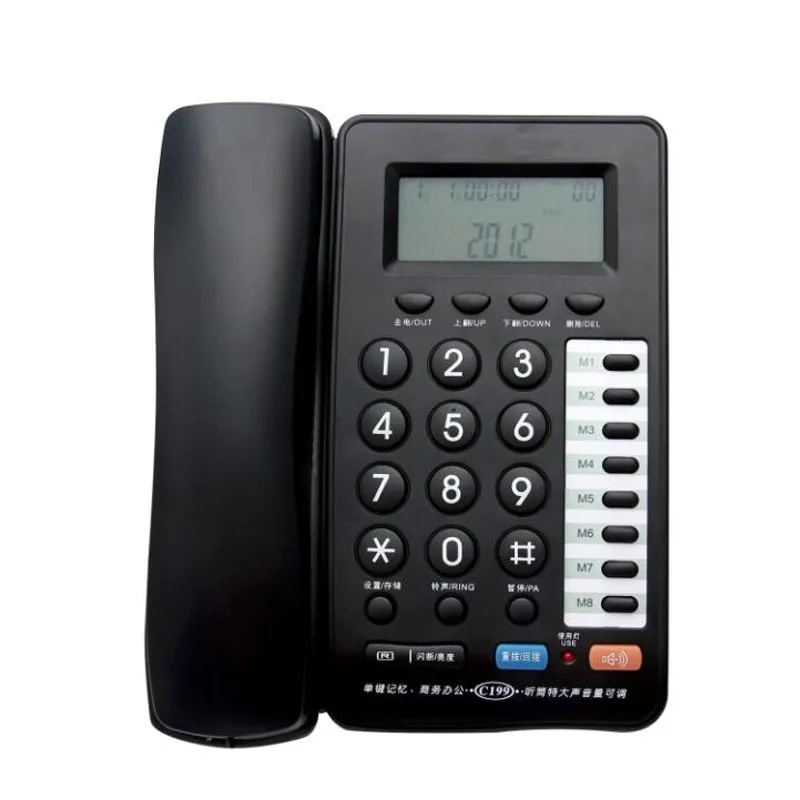 Handfree معاودة الثابت الهاتف مع دعوة id للمنزل فندق مكتب السلكية الهاتف بدون بطارية أبيض أسود Handfree معاودة الثابت الهاتف مع دعوة id للمنزل فندق مكتب السلكية الهاتف بدون بطارية أبيض أسود