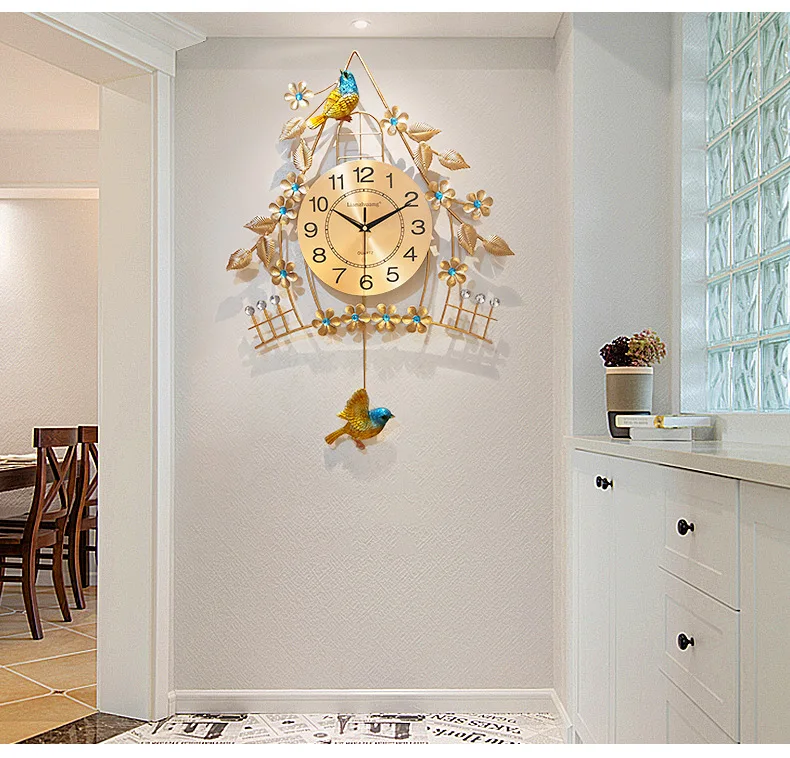 Горячая распродажа! Скандинавские креативные простые 3D стерео настенные часы с птицей, современные домашние часы для гостиной, немые часы, модные декоративные кварцевые часы