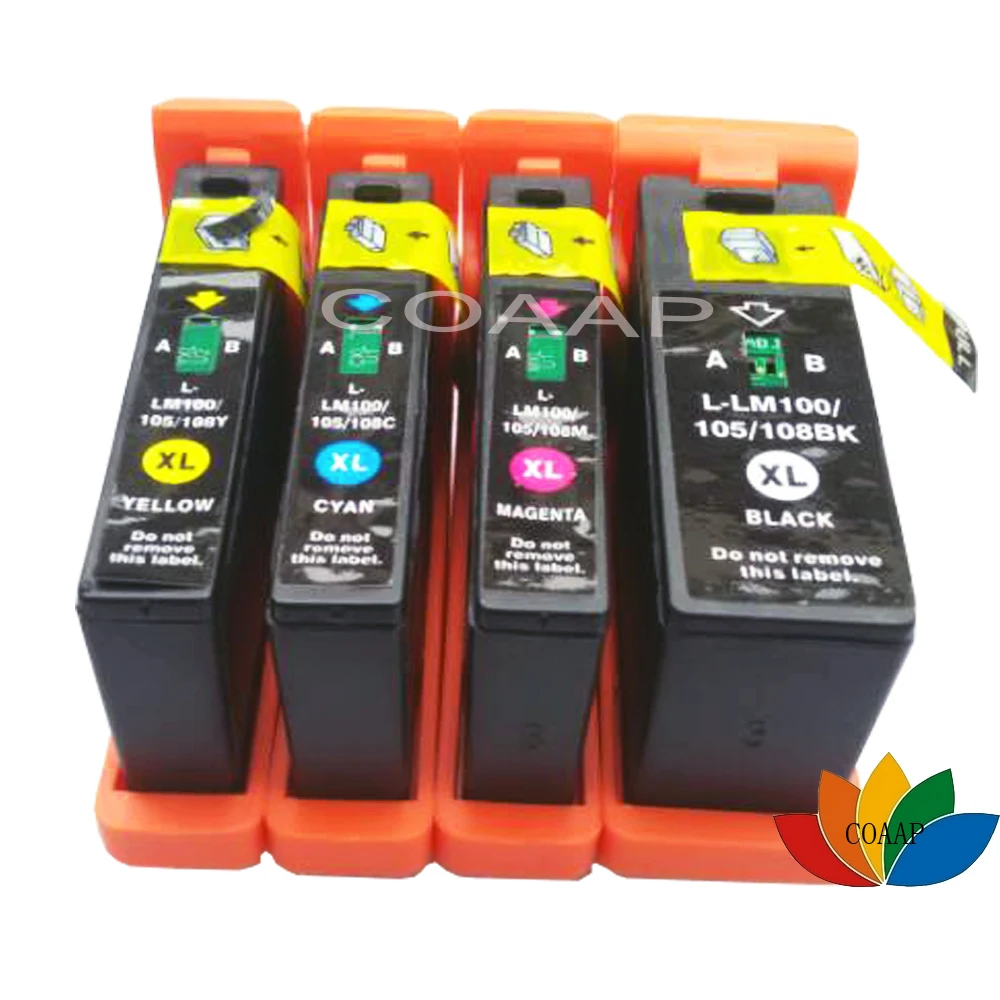 4pk совместимый с Lexmark 100 105 108 XL чернильный картридж для принтера S305 S308 S405 S408 S505 S508 S605