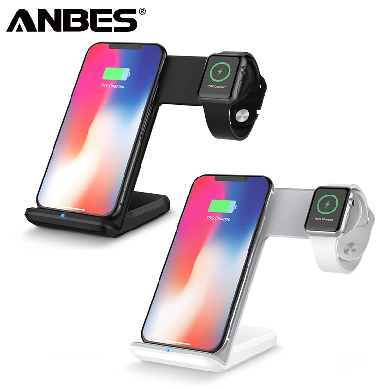 2 в 1 Быстрая Зарядка Qi Беспроводное зарядное устройство для Apple watch 3 4 телефона iPhone