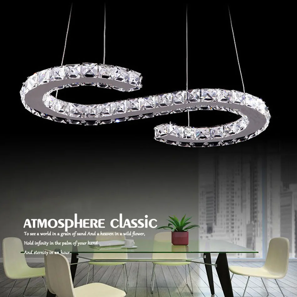 Dimmable Crystal S дизайн светодиодный подвесной светильник из нержавеющей стали подвесной светильник L60cm Dia30cm современный светодиодный роскошный светильник для гостиной