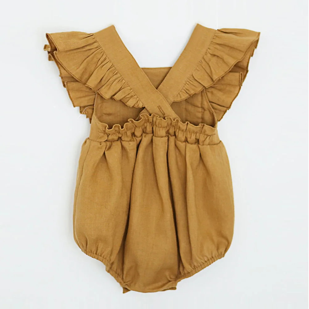 Crianças sem Mangas Roupas do Bebê Recém-nascido Meninas Babados Macacão Bebe Um-pieces Verão Backcross Menina Playsuit Macacões 10 verão recém-nascido crianças sem mangas backcross menina