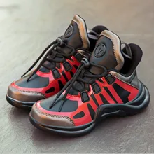 Новые детские кроссовки для мальчика, спортивная обувь для девочек, кожаные высокие стильные детские кроссовки, размер 29-37