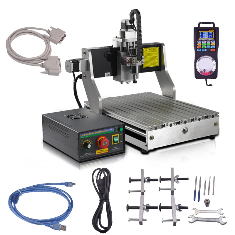 CNC Engraver Machine 300W Water Cooled Spindle Motor 4030 Worktable
