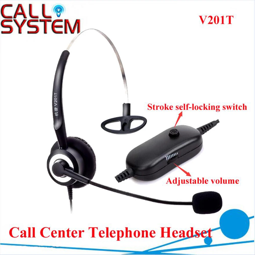 Call Center Corded Operator Telephone Headset with RJ09