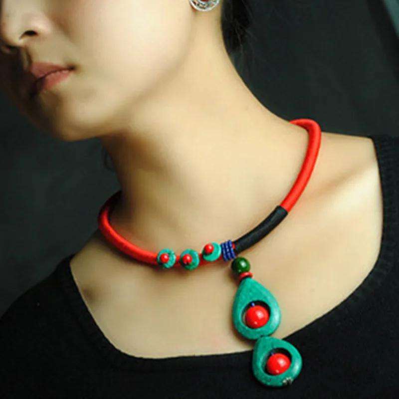

Wuduo Chinese Homemade Handmade Ethnic Jewelry Ethnic Wear Women Choker Necklace Women