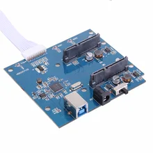 High Quality USB 3.0 to Dual SATA Adapter Card for 2.5 or 3.5inch HDD SSD with USB 3.0 Power Cable
