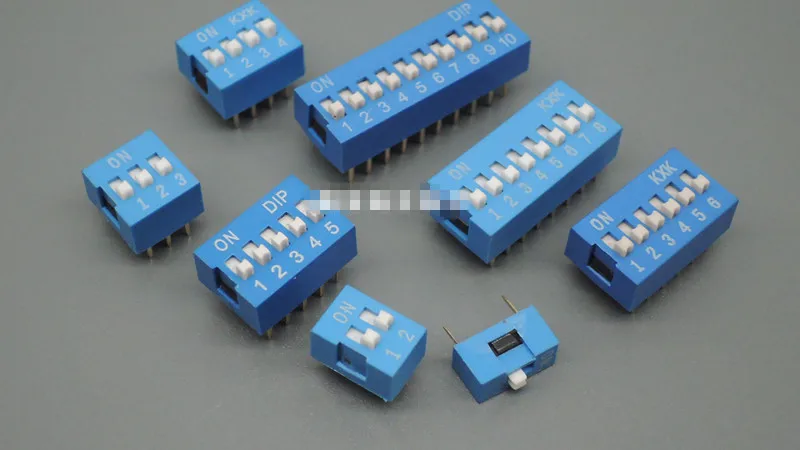 

10PCS 2.54mm Pitch Blue DIP Switch 1P/2P/3P/4P/5P/6P/7P/8P/9P/10P/12P