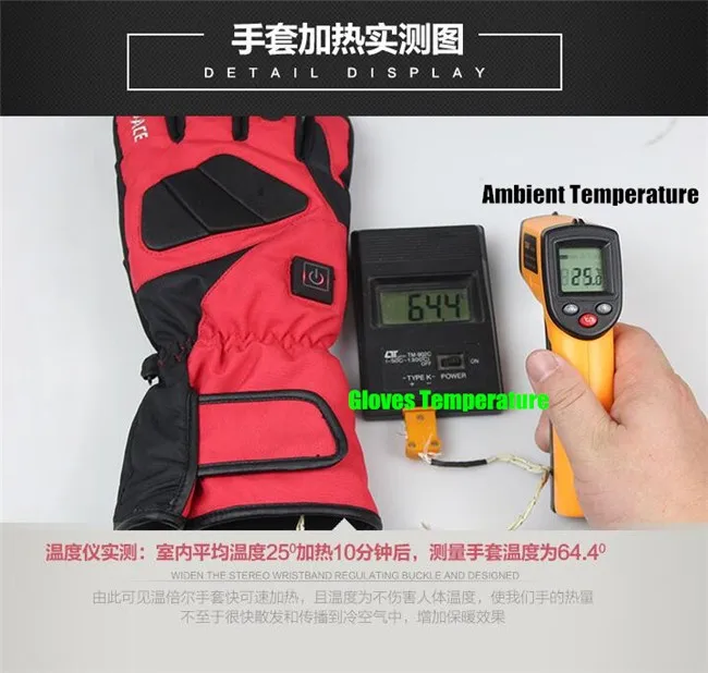 4000MAH Li-battery перчатки с электроподогревом, Пальчиковый/ручной отапливаемый, зимний теплый непродуваемый водонепроницаемый Goatskin смарт перчатки для катания на лыжах