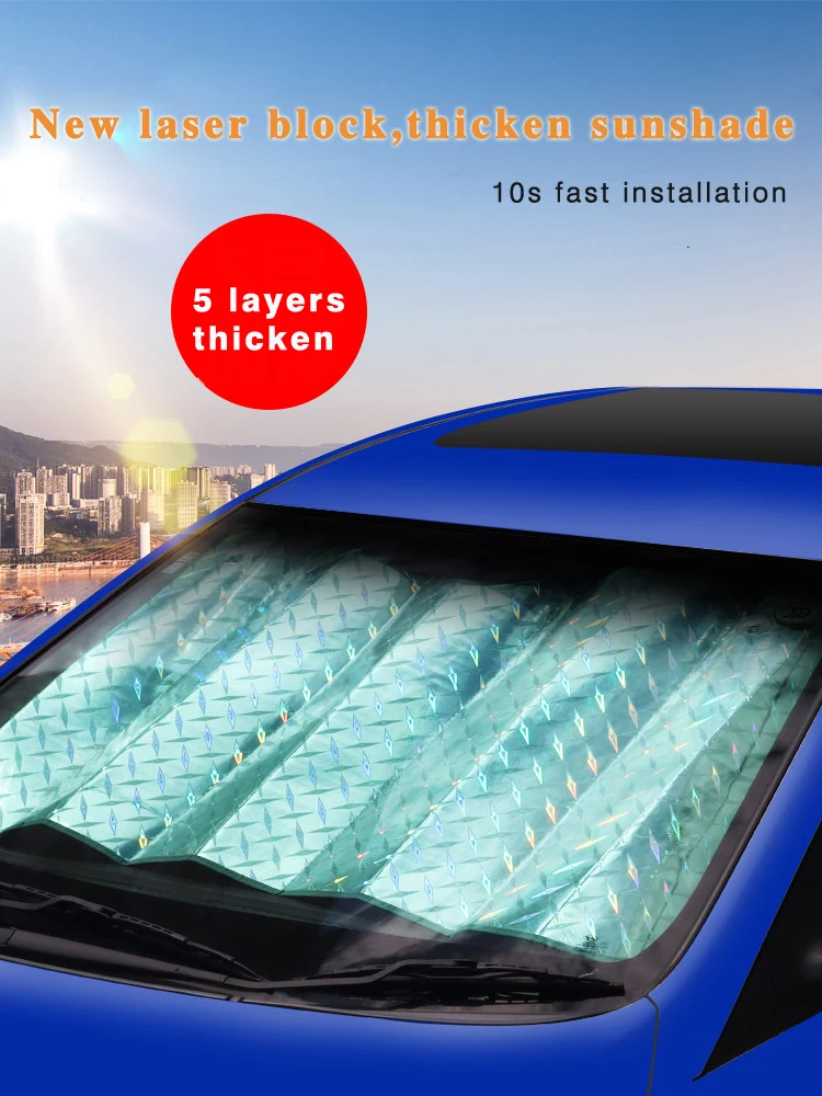 Buy Car laser windshield folding sun shade Block sunshade cover sucker Front
