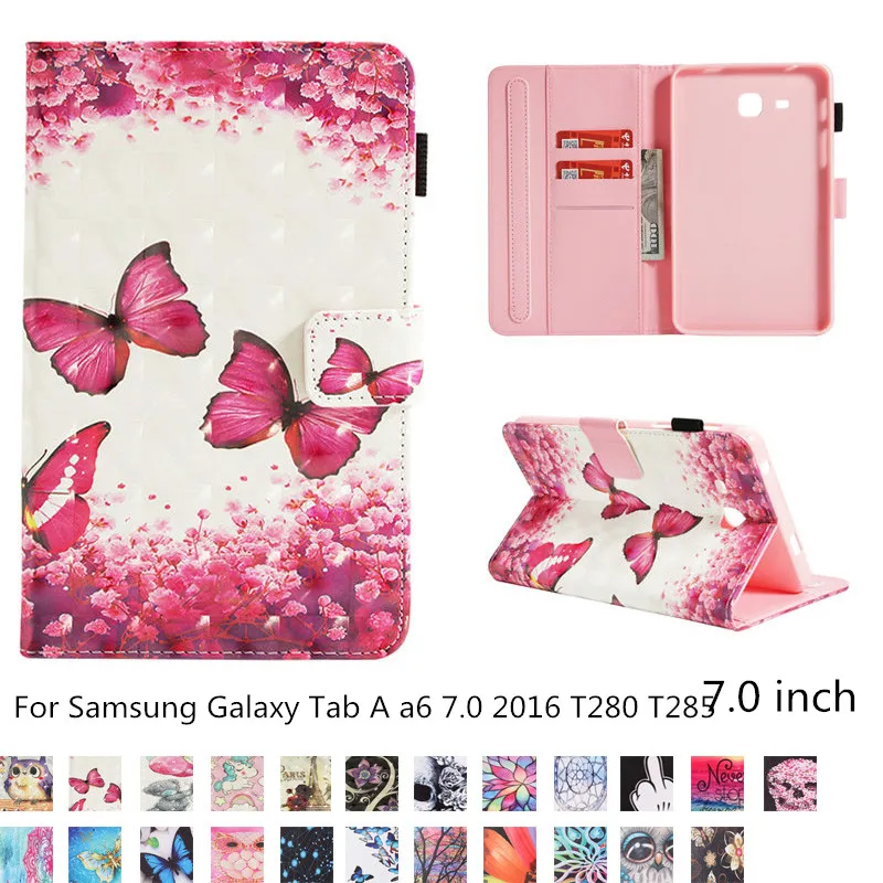 На магните откидной Стенд чехол для Samsung Galaxy Tab A a6 7,0 2016 T280 T285 SM-T285 7,0 "чехол принципиально Tablet роспись Стенд Shell